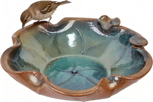 Ceramic bird bath feeder - &,